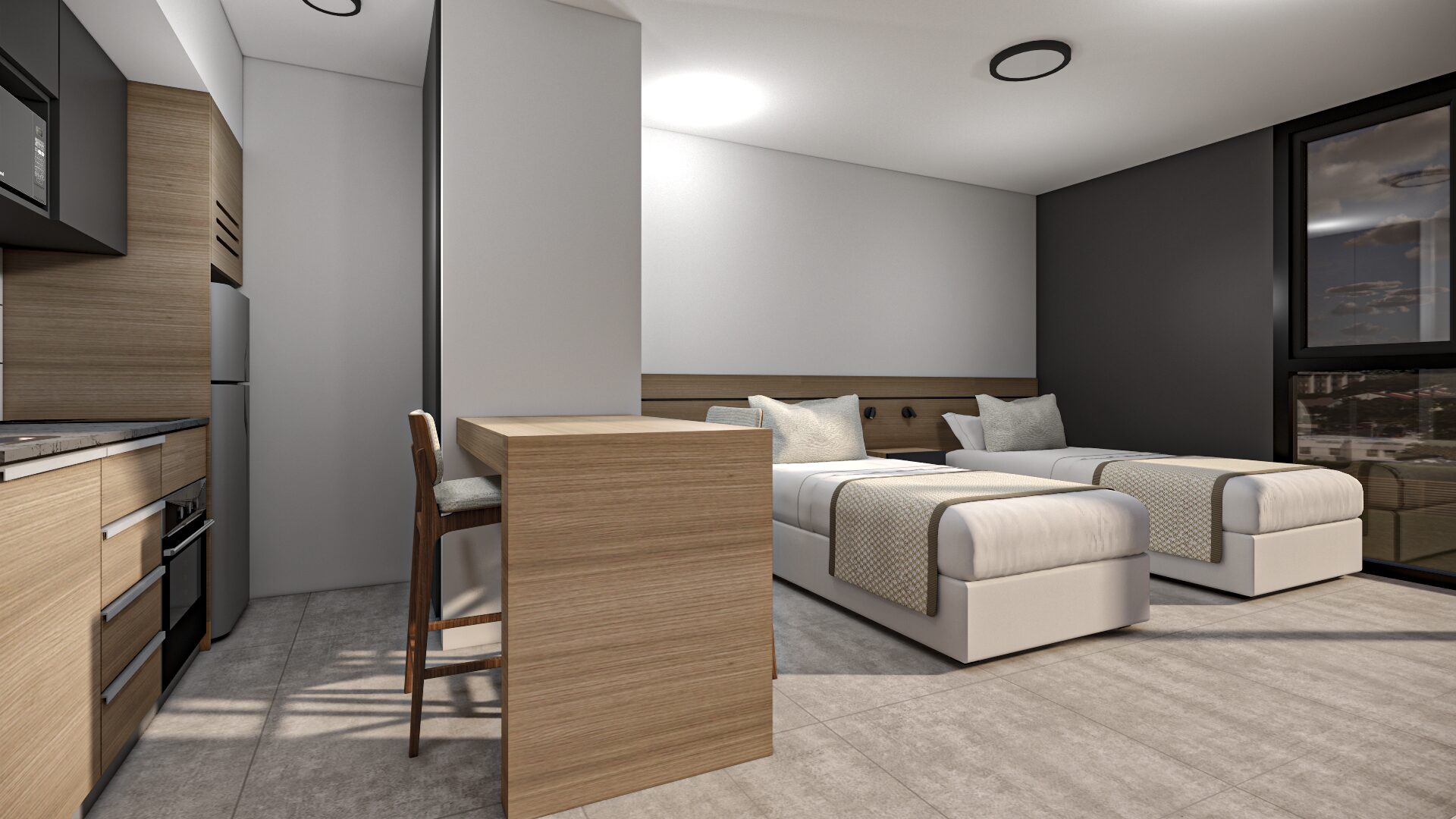 Entre Bardas II - Render nocturno